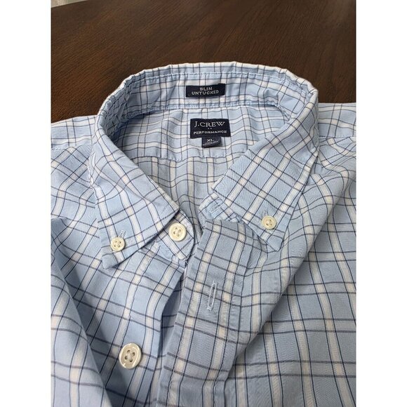 J Crew Shirt Mens XL Blue Plaid Long Sleeve Button Down Casual - Picture 8 of 14